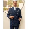 imagePaul Fredrick Mens Cotton Seersucker Double Breasted Peak Lapel Suit Jacket