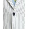imagePaul Fredrick Mens Cotton Seersucker Single Breasted Peak Lapel Suit Jacket