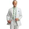 imagePaul Fredrick Mens Cotton Seersucker Single Breasted Peak Lapel Suit Jacket