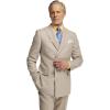 imagePaul Fredrick Mens Linen Blend Plaid Double Breasted Peak Lapel Suit Jacket