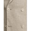 imagePaul Fredrick Mens Linen Blend Plaid Double Breasted Peak Lapel Suit Jacket
