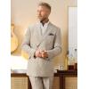 imagePaul Fredrick Mens Linen Blend Plaid Double Breasted Peak Lapel Suit Jacket