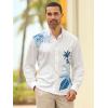 imagePaul Fredrick Mens Slim Fit Linen Blend Botanical Print Casual Shirt