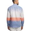 imagePaul Fredrick Mens Slim Fit Linen Blend Horizontal Stripe Casual Shirt