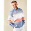 imagePaul Fredrick Mens Slim Fit Linen Blend Horizontal Stripe Casual Shirt