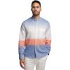 imagePaul Fredrick Mens Slim Fit Linen Blend Horizontal Stripe Casual Shirt