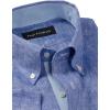 imagePaul Fredrick Mens Slim Fit NonIron Linen Solid Dress Shirt