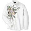 imagePaul Fredrick Mens Classic Fit Linen Blend Print Panel Casual Shirt