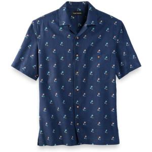 imagePaul Fredrick Mens Classic Fit Linen Blend Novelty Print Casual Shirt