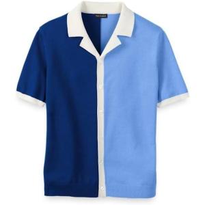 imagePaul Fredrick Mens Cotton Button Front Camp Collar Sweater