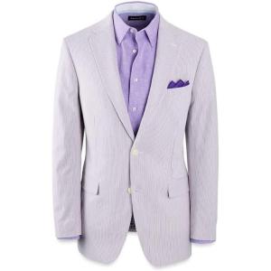 imagePaul Fredrick Mens Cotton Seersucker Single Breasted Notch Lapel Suit Jacket
