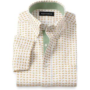 imagePaul Fredrick Mens Tailored Fit Comfort Stretch NonIron Novelty Dress Shirt