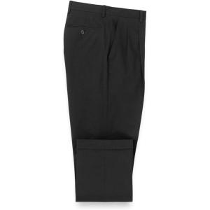 imagePaul Fredrick Mens Cotton Stretch Twill Pleated PantsBlack