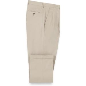 imagePaul Fredrick Mens Cotton Stretch Twill Pleated PantsKhaki