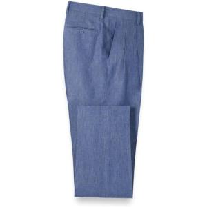 imagePaul Fredrick Mens Linen Chambray Twill PantsBlue