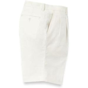 imagePaul Fredrick Mens LinenCotton Pleated ShortsIvory