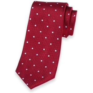 imagePaul Fredrick Mens Dot Woven Silk TieRed