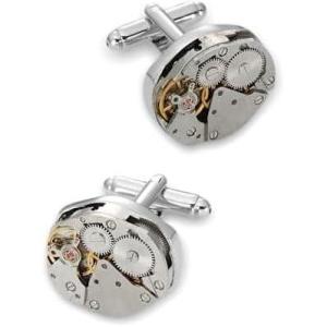 imagePaul Fredrick Mens Oval Watch Movement CufflinksSilverGold