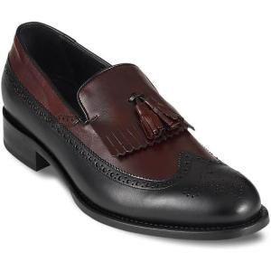 imagePaul Fredrick Mens Maxwell TasselLoafer Size 11 Medium BlackBurgundy