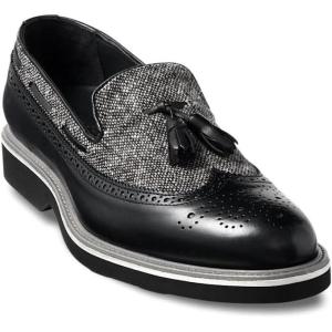 imagePaul Fredrick Mens MitchellTassel Loafer Size 11 Medium BlackGrey