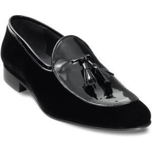 imagePaul Fredrick Mens Vincent Tassel Loafer Size 14 Medium Black