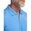 imagePaul Fredrick Mens Lyocell Blend Quarter Zip PoloBlue