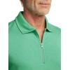 imagePaul Fredrick Mens Lyocell Blend Quarter Zip PoloGreen