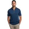 imagePaul Fredrick Mens Lyocell Blend Quarter Zip PoloNavy