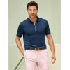 imagePaul Fredrick Mens Lyocell Blend Quarter Zip PoloNavy