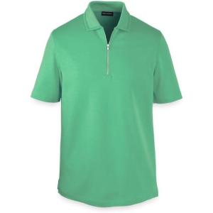 imagePaul Fredrick Mens Lyocell Blend Quarter Zip PoloGreen