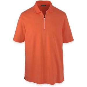 imagePaul Fredrick Mens Lyocell Blend Quarter Zip PoloRust