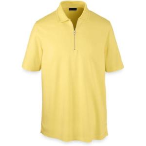 imagePaul Fredrick Mens Lyocell Blend Quarter Zip PoloYellow