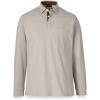 imagePaul Fredrick Mens CottonSpandex Pique Three Button PoloTaupe