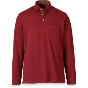imagePaul Fredrick Mens CottonSpandex Pique Three Button PoloBurgundy
