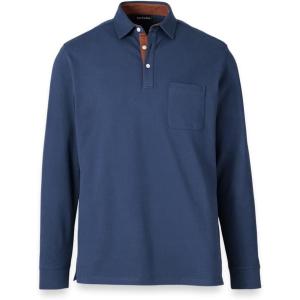 imagePaul Fredrick Mens CottonSpandex Pique Three Button PoloNavy