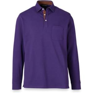 imagePaul Fredrick Mens CottonSpandex Pique Three Button PoloPurple