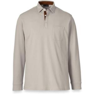 imagePaul Fredrick Mens CottonSpandex Pique Three Button PoloTaupe