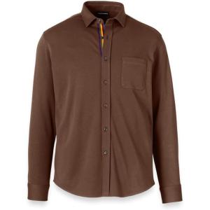 imagePaul Fredrick Mens Mercerized Cotton Button Front PoloBrown