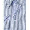 imagePaul Fredrick Mens Classic Fit Comfort Stretch NonIron Stripe Dress ShirtCobalt