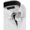 imagePaul Fredrick Mens Classic Fit NonIron Cotton Stripe Dress ShirtBlack  White