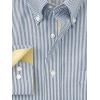 imagePaul Fredrick Mens Slim Fit NonIron Cotton Stripe Dress ShirtBlue