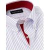 imagePaul Fredrick Mens Tailored Fit NonIron Cotton Stripe Dress ShirtBlueRed