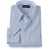 imagePaul Fredrick Mens Classic Fit Comfort Stretch NonIron Stripe Dress ShirtCobalt