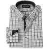 imagePaul Fredrick Mens Classic Fit NonIron Cotton Check Dress ShirtBlackGrey