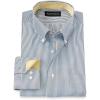 imagePaul Fredrick Mens Slim Fit NonIron Cotton Stripe Dress ShirtBlue