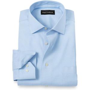 imagePaul Fredrick Mens Classic Fit Comfort Stretch NonIron Solid Dress ShirtBlue