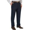 imagePaul Fredrick Mens Microfiber Solid Flat Front PantsNavy