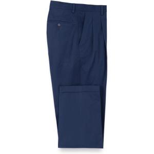 imagePaul Fredrick Mens Cotton Stretch Twill Pleated PantsBright Navy