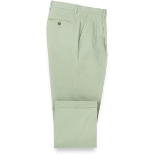 imagePaul Fredrick Mens Cotton Stretch Twill Pleated PantsMoss