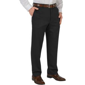 imagePaul Fredrick Mens Microfiber Solid Flat Front PantsBlack